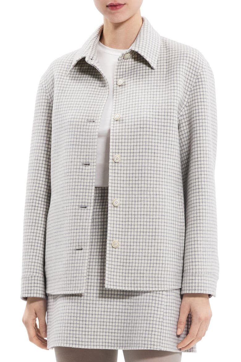 Check Wool Shirt Jacket, Main, color, IVORY MULTI - CHK