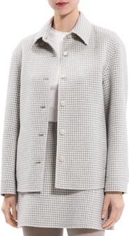 Theory Check Wool Shirt Jacket