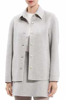 Theory Check Wool Shirt Jacket