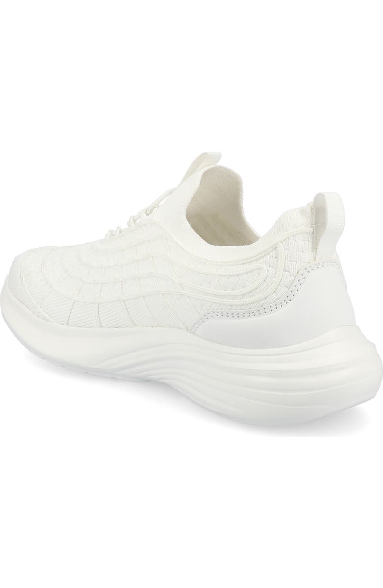 Journee Collection Dasha Knit Sneaker, Alternate, color, White