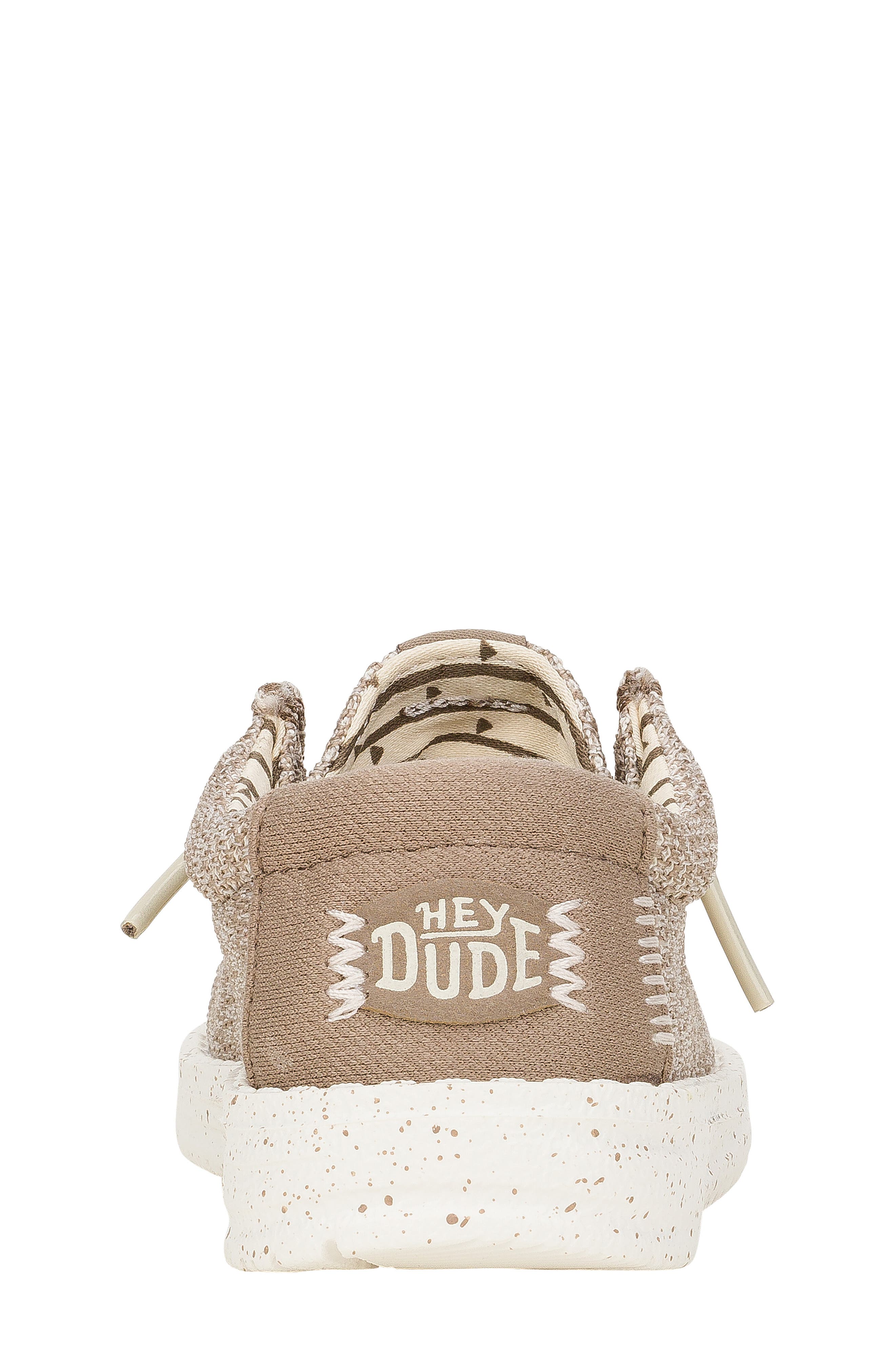 Hey Dude Kids' Wally Stretch Sox Slip-On, Alternate, color, Walnut