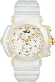 Versace Real Active Chronograph Silicone Strap Watch, 45mm