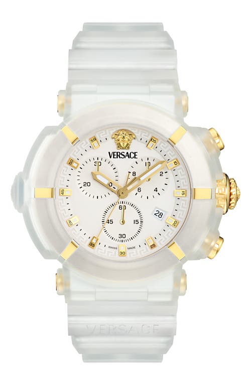 Versace Real Active Chronograph Bracelet Watch, 45mm In White