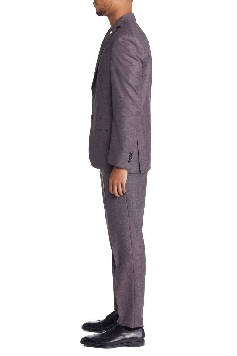 Karl Soft Constructed Wool Suit, Alternate, color, PLUM