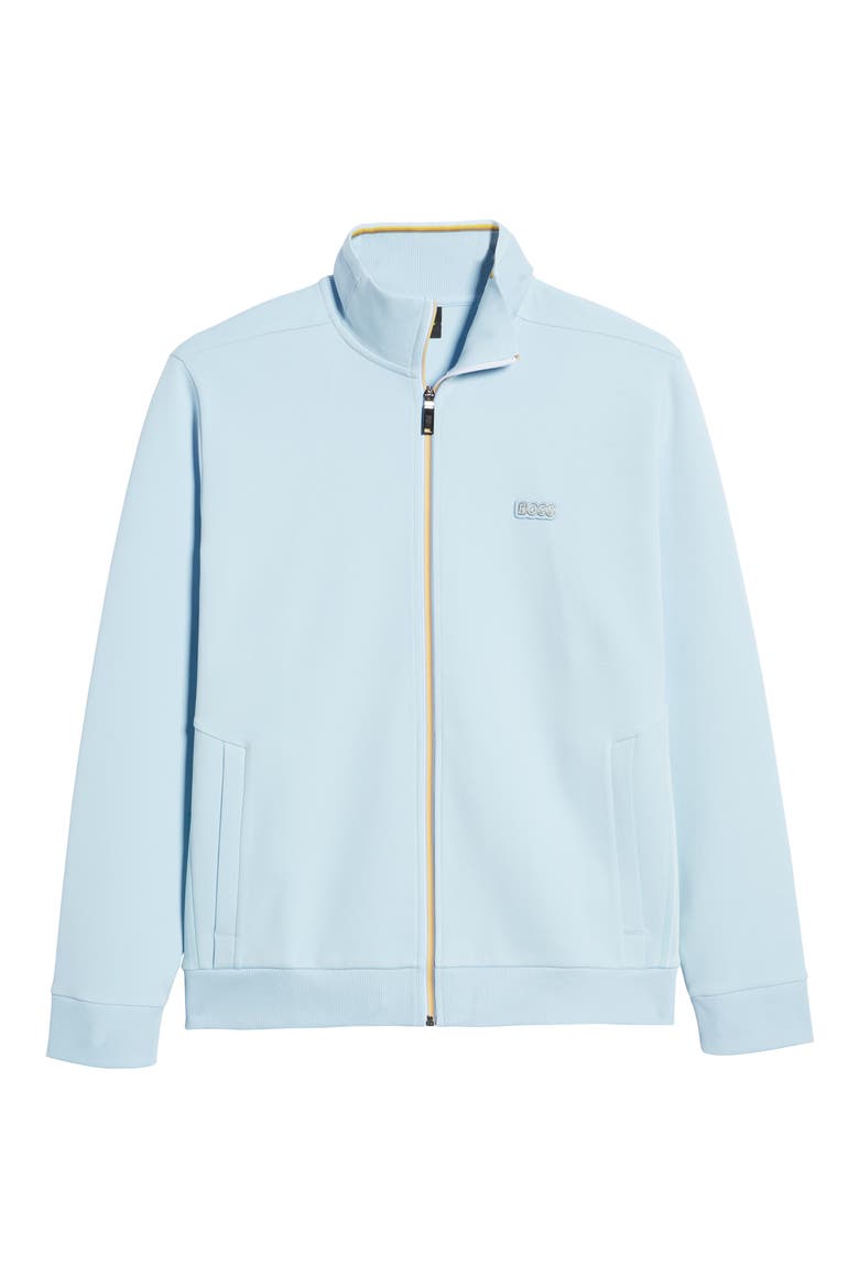 Skaz Stretch Cotton Blend Track Jacket, Alternate, color, LIGHT/ PASTEL BLUE