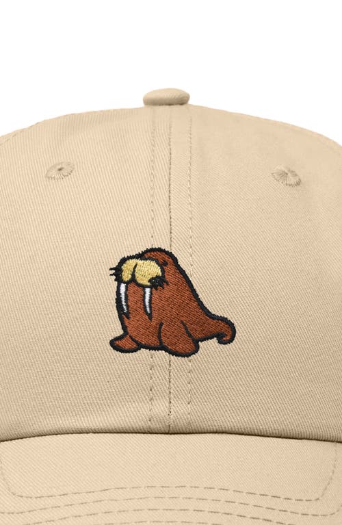 Dalix Walrus Embroidered Outdoor Cap In Khaki