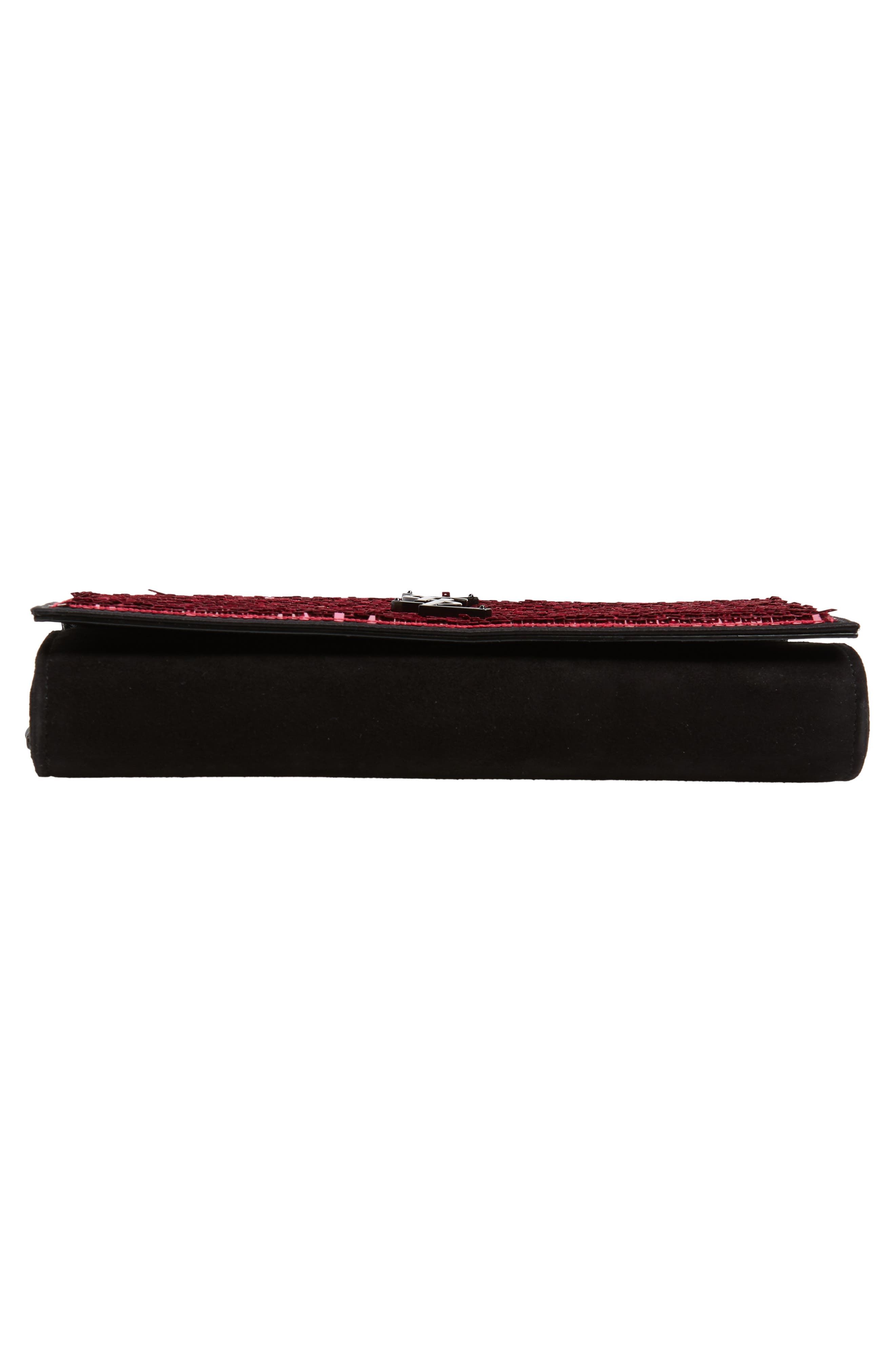 Kate Embellished Wallet on a Chain, Alternate, color, FUSHIA/ NOIR