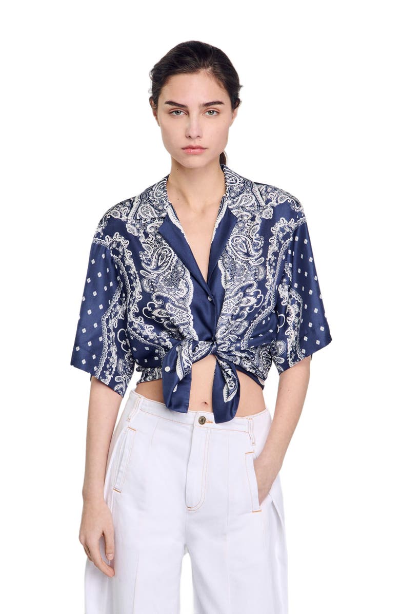 SANDRO Bandana print shirt, Alternate, color, 
