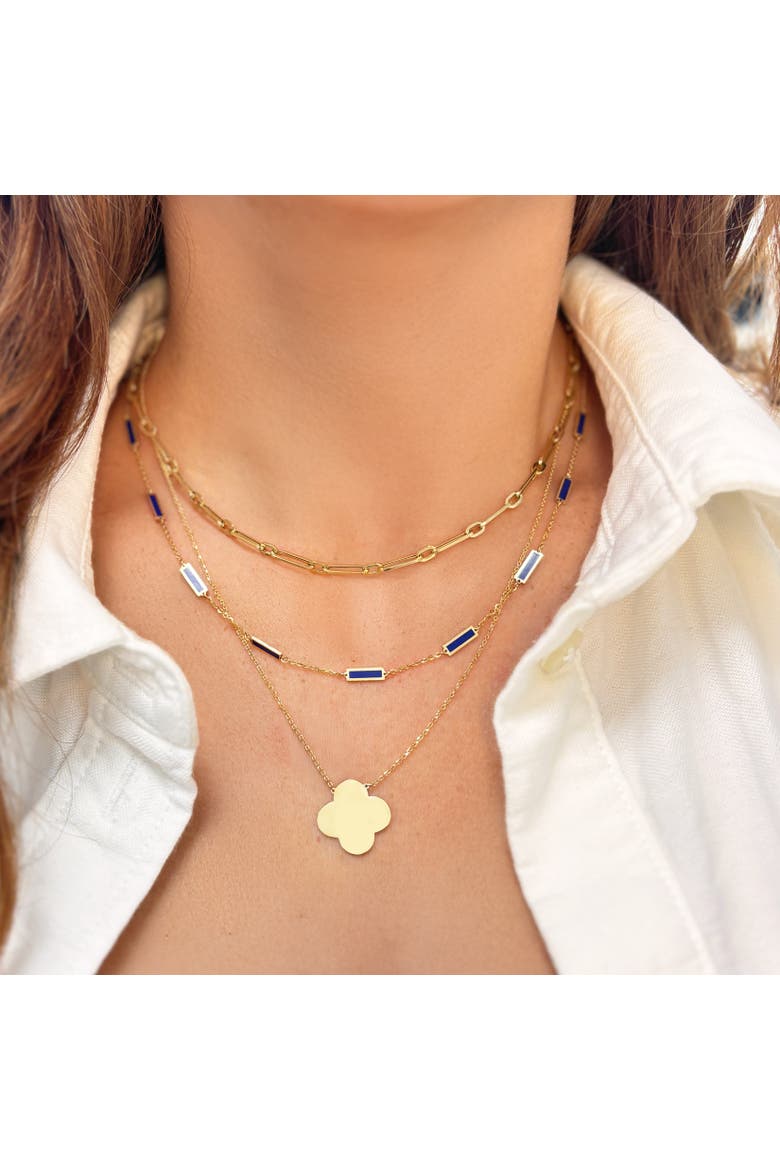 Extra Large Gold Single Clover Necklace, Alternate, color, Gold