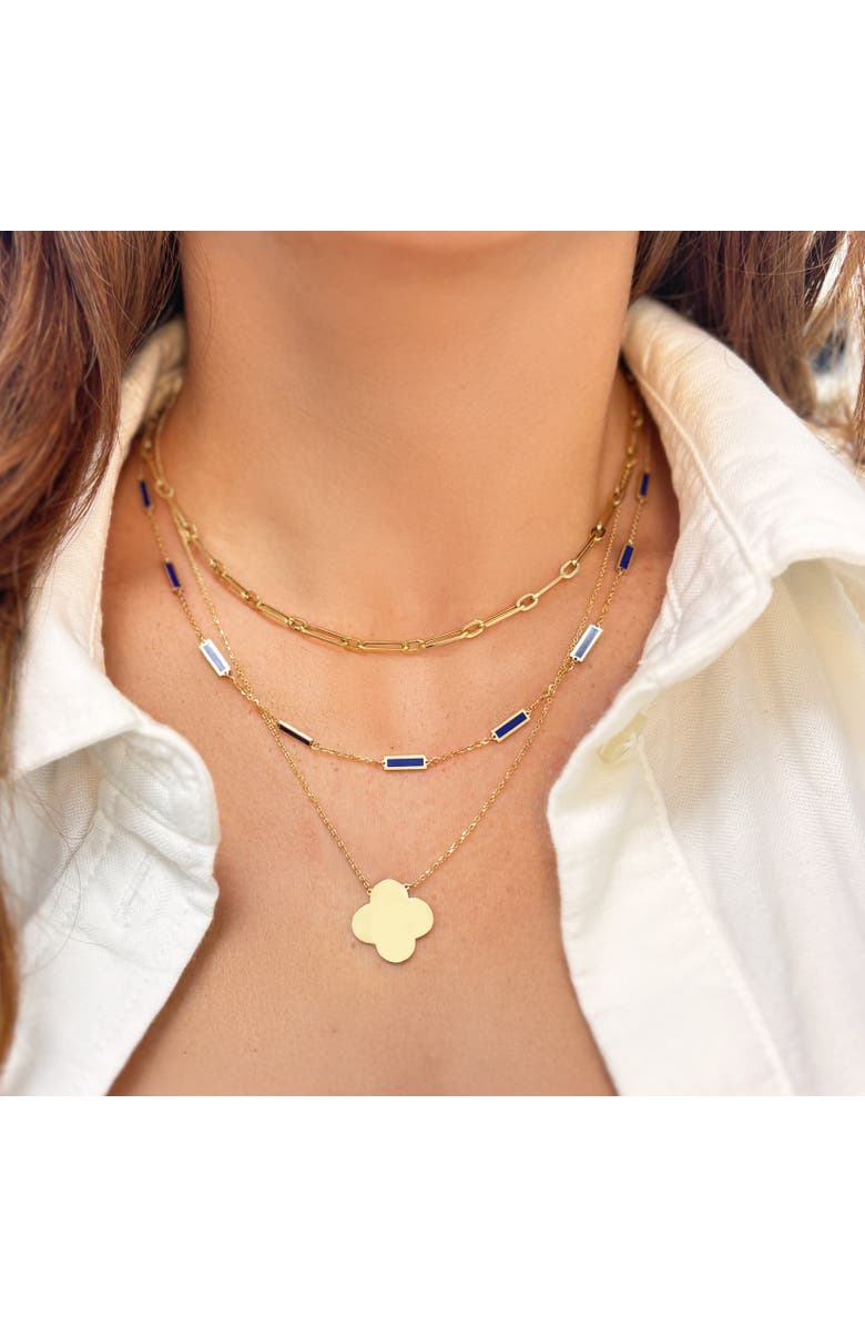 The Lovery Fine Jewelry Extra Large Gold Single Clover Necklace, Alternate, color, Gold