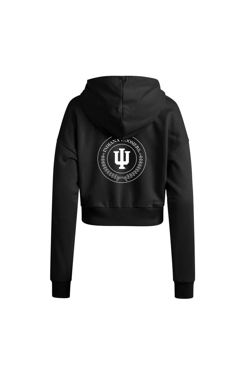 adidas Women's adidas Black Indiana Hoosiers Campus Queen Cropped Pullover Hoodie, Alternate, color, Black