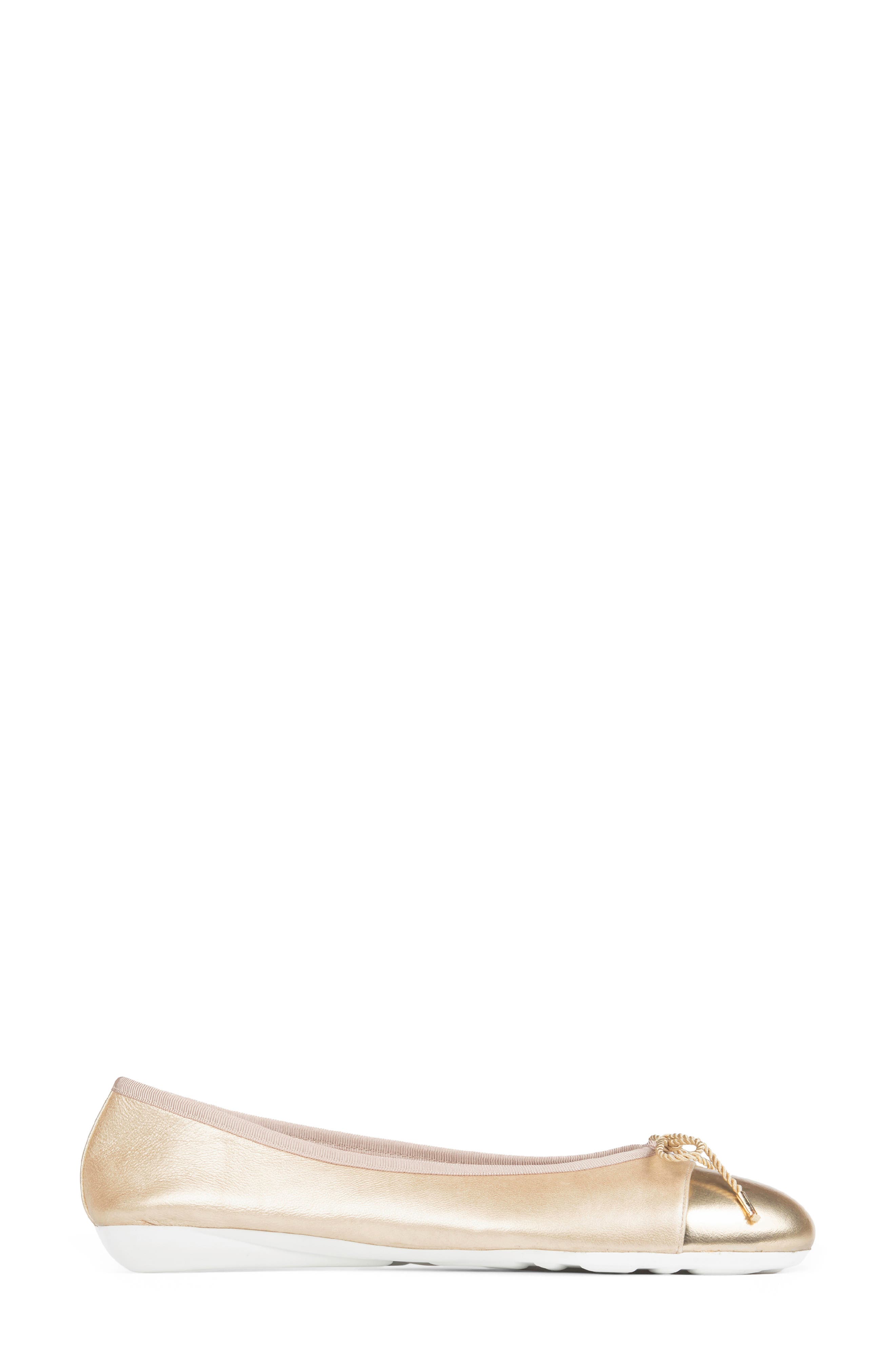 Best Cap Toe Ballet Flat, Alternate, color, GOLD METALLIC