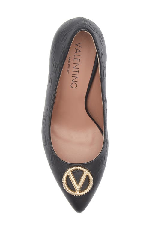 Valentino By Mario Valentino Clara Vlogo Embossed Pump In Black