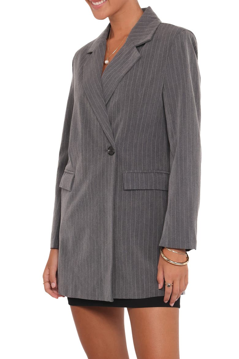 Kerryn Pinstripe Blazer, Alternate, color, GREY PINSTRIPE