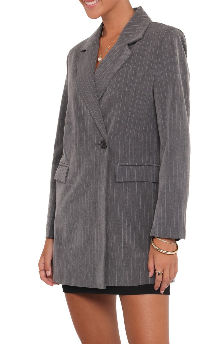 Petal & Pup Kerryn Pinstripe Blazer, Alternate, color, Grey Pinstripe