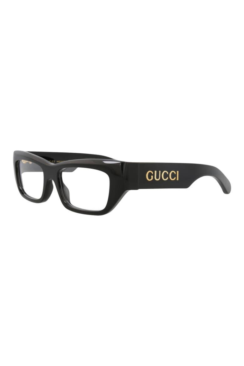 53mm Cat Eye Optical Glasses, Alternate, color, BLACK BLACK TRANSPARENT