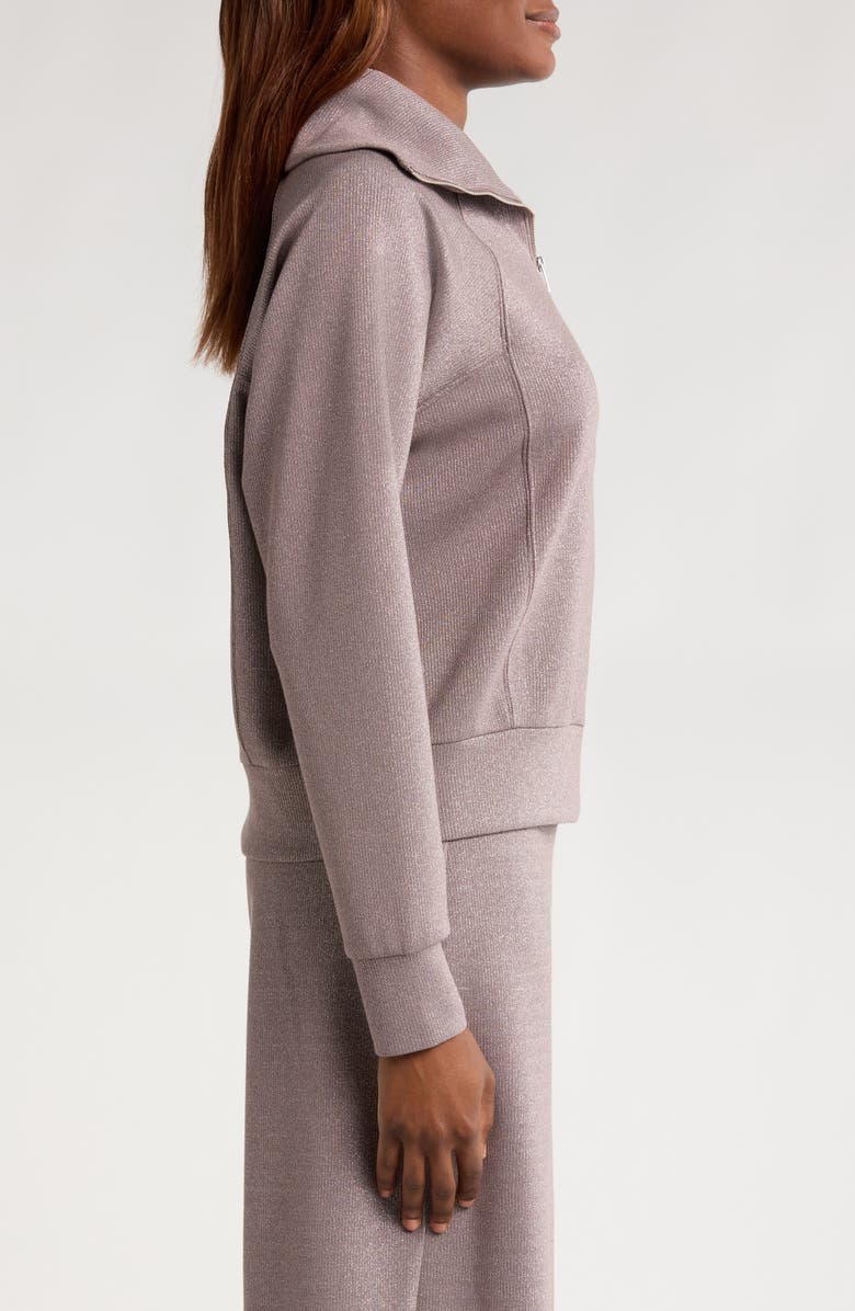 SPANX<sup>®</sup> AirEssentials Shine Half Zip Sweatshirt, Alternate, color, Smoke Silver