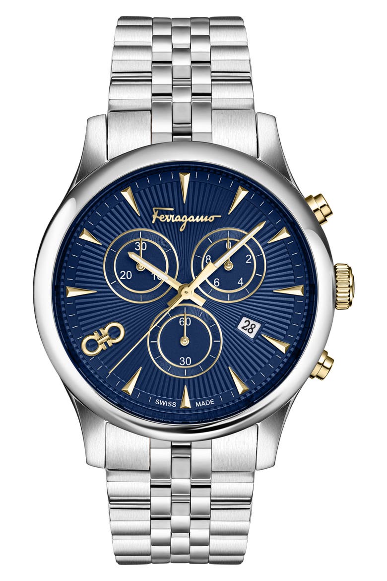 Duo Chronograph Bracelet Watch, 28mm, Main, color, STAINLESS STEEL