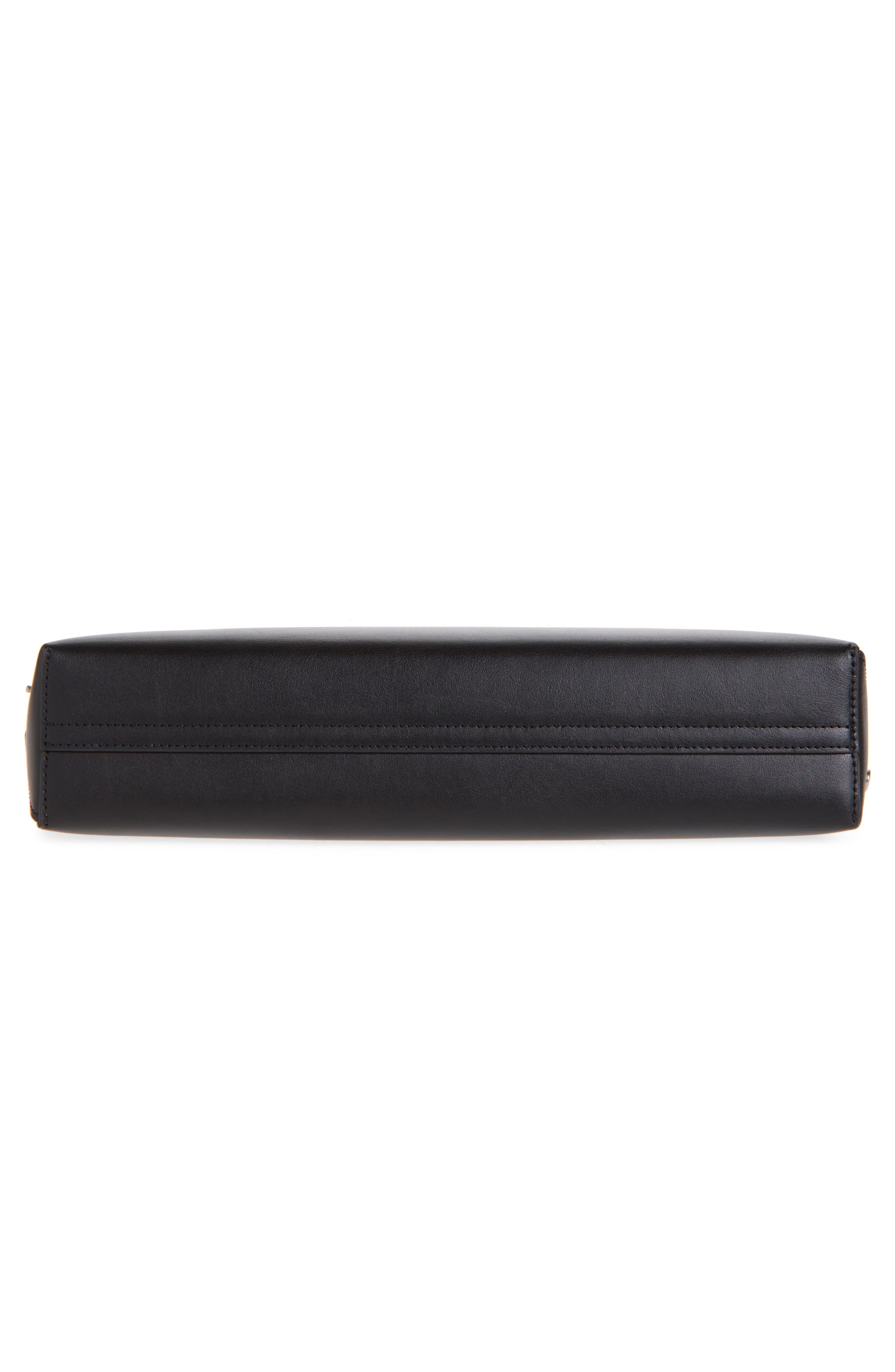 Numeric Logo Leather Clutch, Alternate, color, BLACK