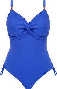 Fantasie Beach Waves Twist Front Underwire Jacquard One-Piece Swimsuit