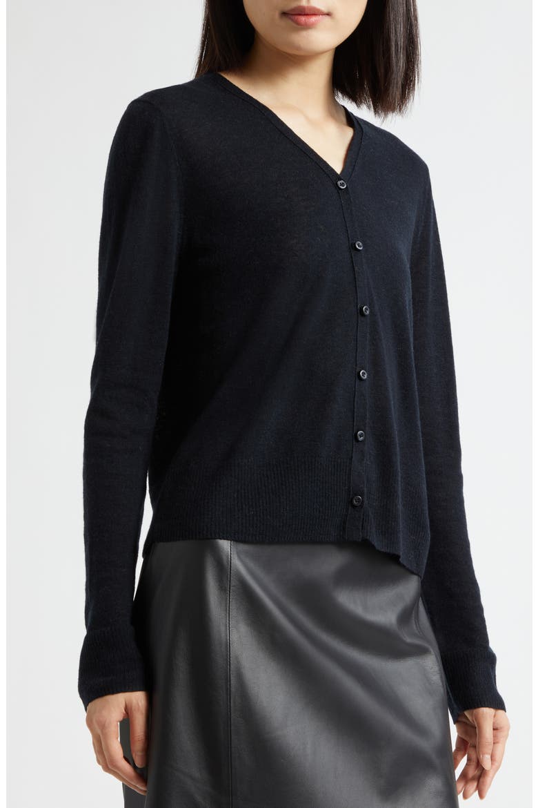 Wool V-Neck Cardigan, Alternate, color, BLACK