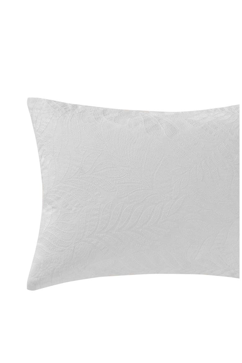 Island Estate Embroidered Leaf Throw Pillow, Alternate, color, WHITE