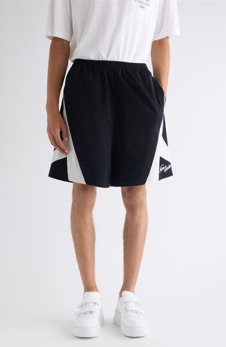 Acne Studios Peachy Wide Leg Shorts, Main, color, Black