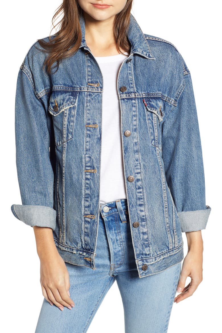 Levi's® Baggy Trucker Denim Jacket, Main, color, BUST A MOVE