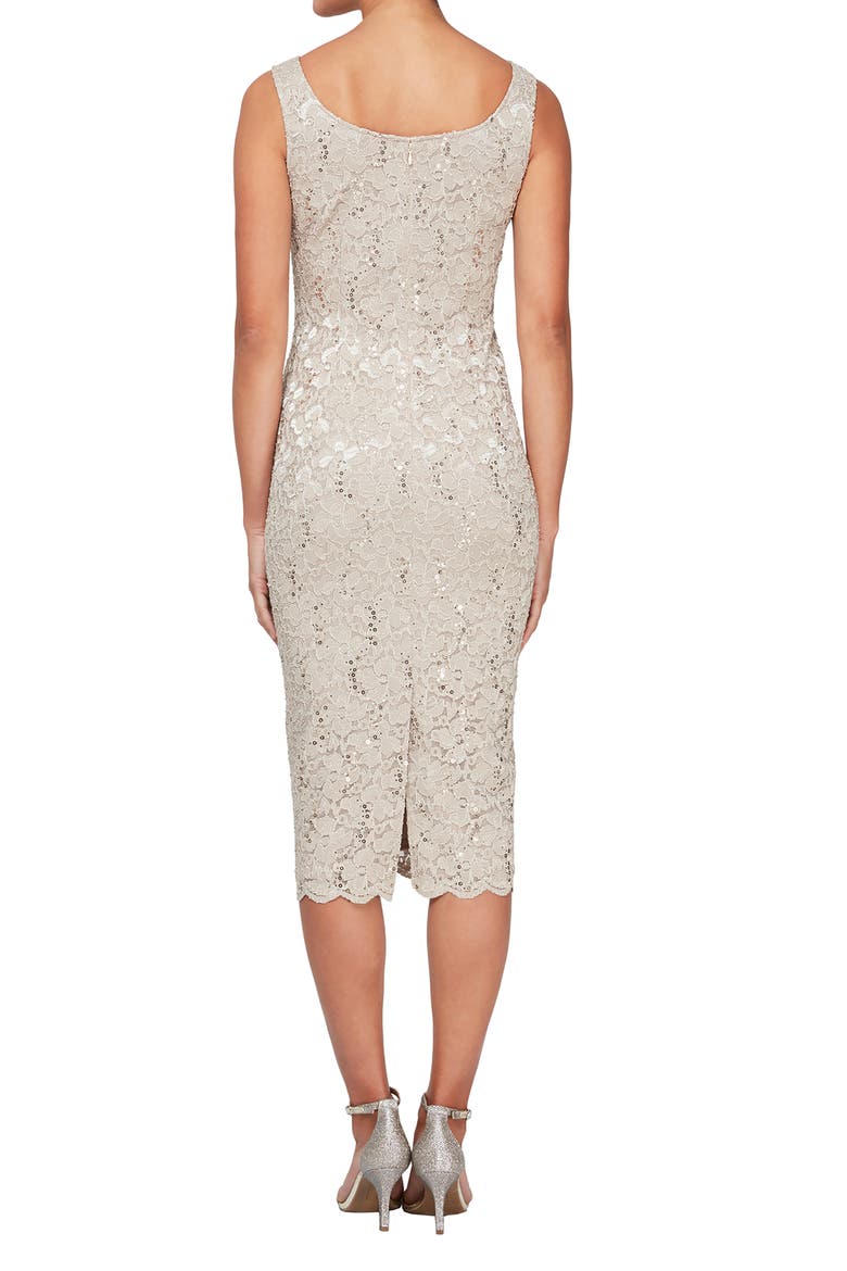 SLNY Lace Sequin Detail Dress & Jacket 2-Piece Set, Alternate, color, CHA