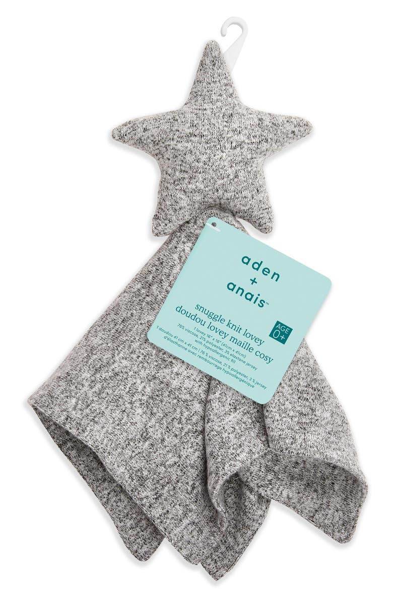 aden + anais Snuggle Knit Lovey Star Blanket, Main, color, 