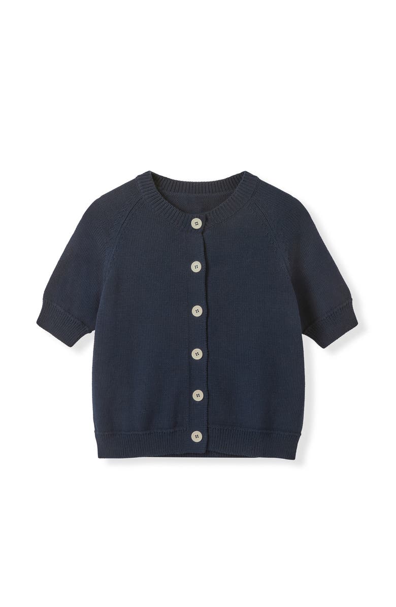 Celtic & Co. Short Sleeve Knitted Cardigan, Alternate, color, Navy