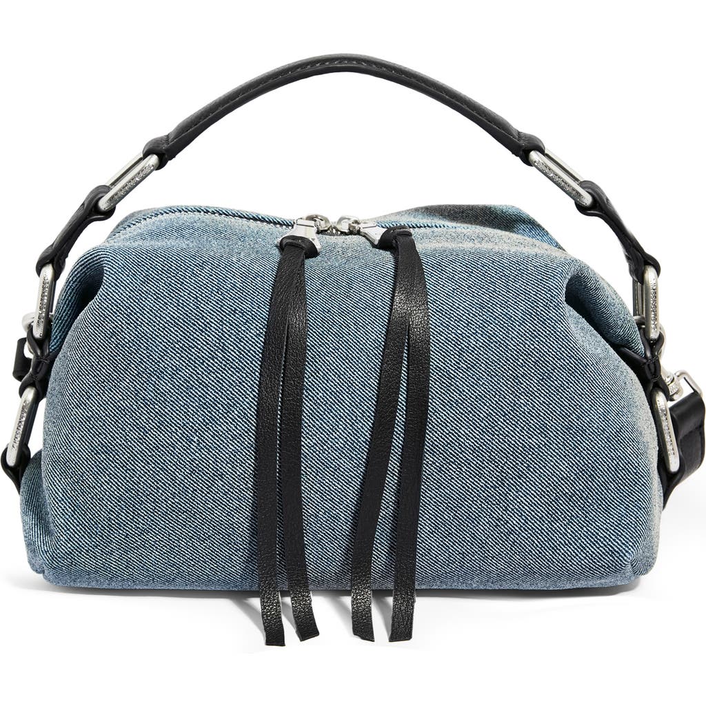 Aimee Kestenberg Dumpling Leather Top Handle Bag In Denim Studded