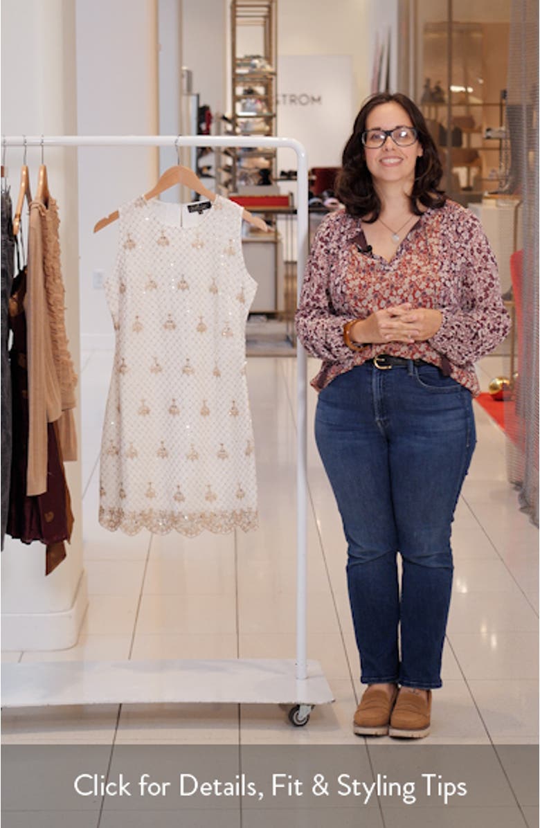 Celine Sequin Embroidered Sleeveless Minidress, sales video thumbnail