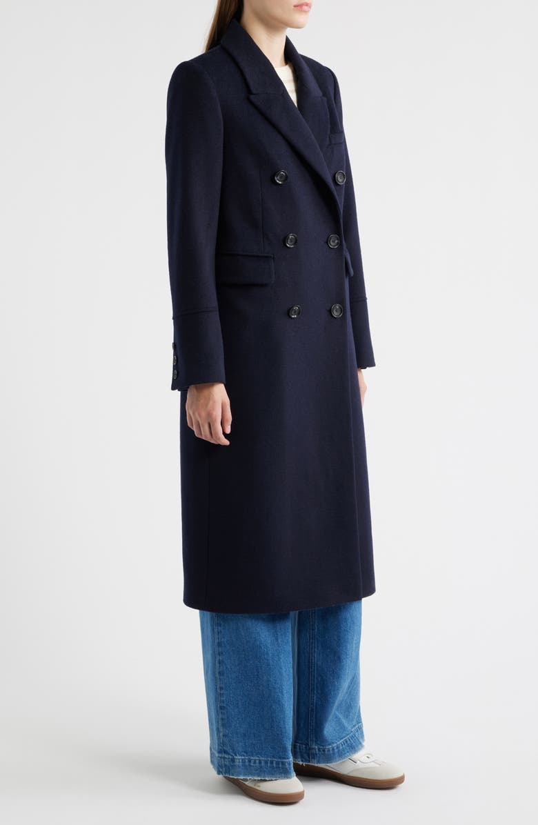 Sam Edelman Doubled Breasted Wool Blend Military Coat, Alternate, color, Navy