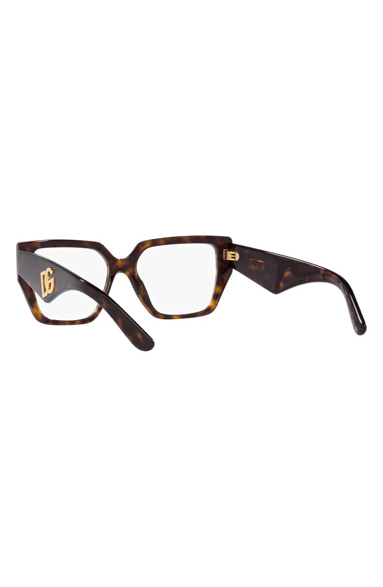 Dolce&Gabbana 55mm Square Optical Glasses, Alternate, color, Havana