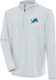 ANTIGUA Men's Antigua  Heather Gray Detroit Lions Tidy Quarter-Zip Pullover Hoodie