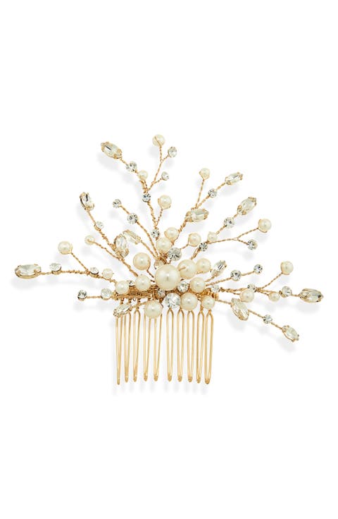 Ziva Austrian Crystal & Faux Pearl Hair Comb (Nordstrom Exclusive)