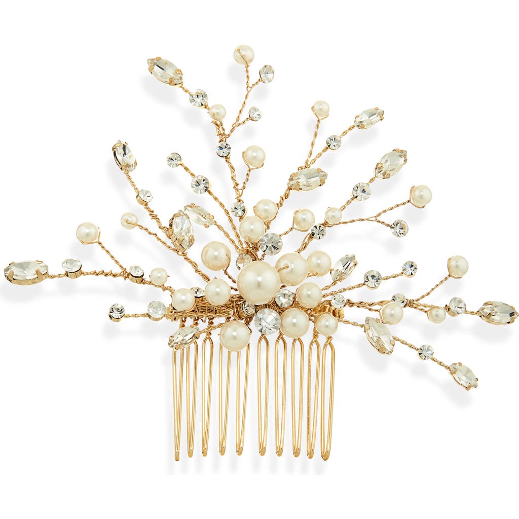 Brides And Hairpins Brides & Hairpins Ziva Austrian Crystal & Faux Pearl Hair Comb