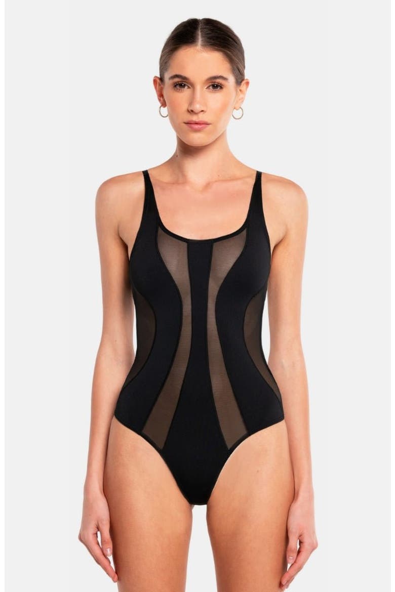 Twist Bodysuit, Alternate, color, Black