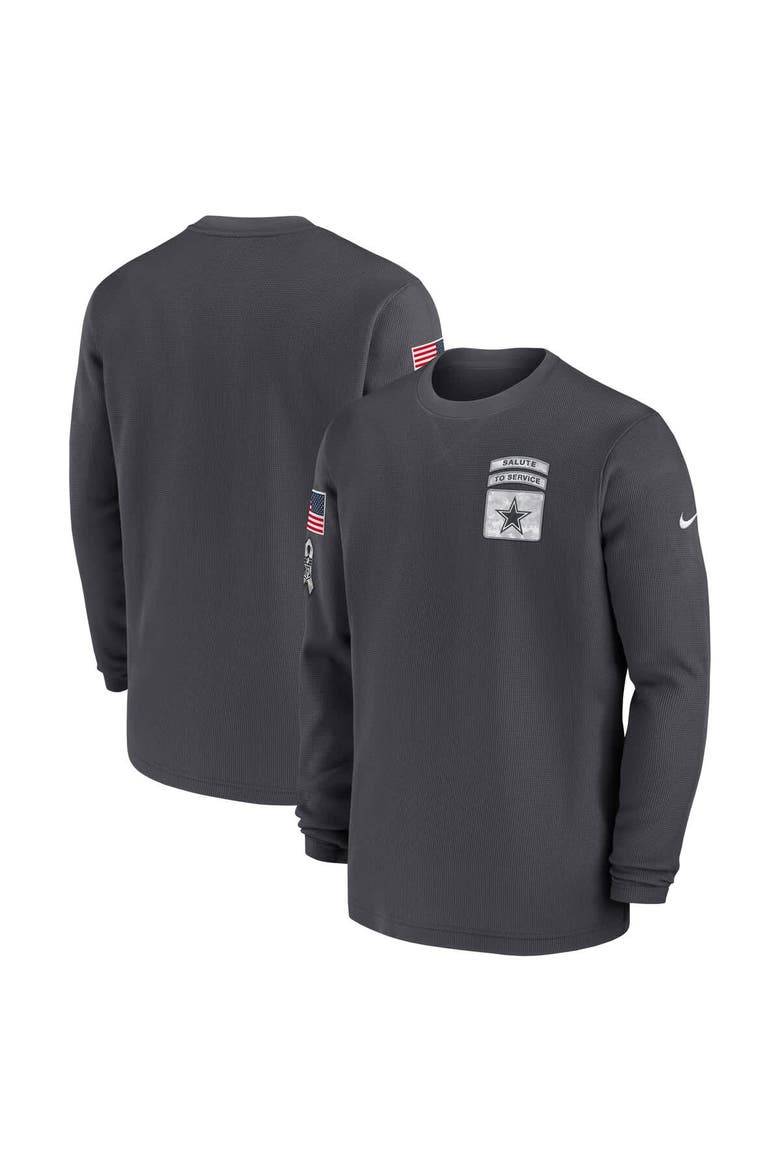 Men's Nike Anthracite Dallas Cowboys 2024 Salute To Service Long Sleeve T-Shirt, Alternate, color, Anthracite
