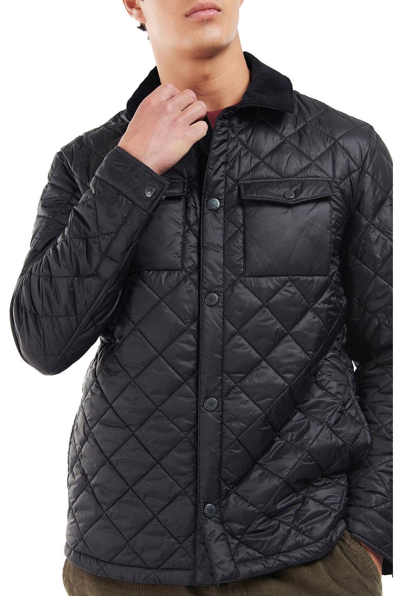 Quilted Shirt Jacket, Main, color, BLACK