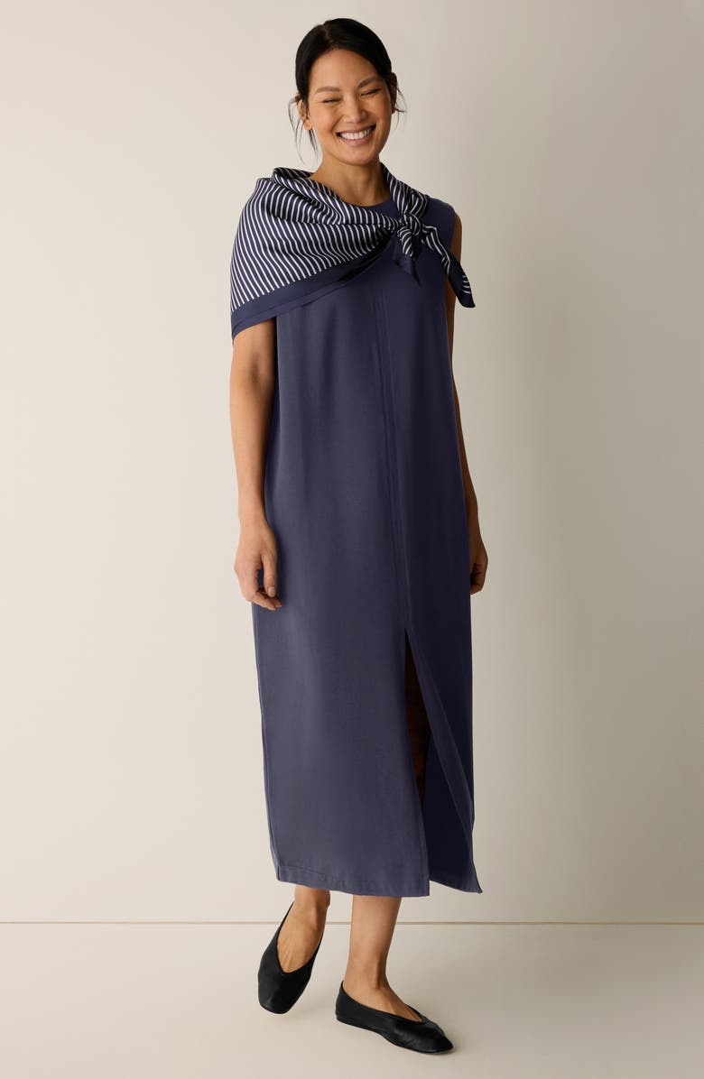 Eileen Fisher Stripe Silk Bandana, Alternate, color, Ink