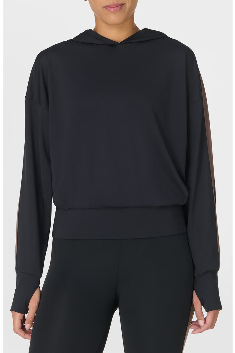All Day Side Stripe Hoodie, Main, color, BLACK TAUPE