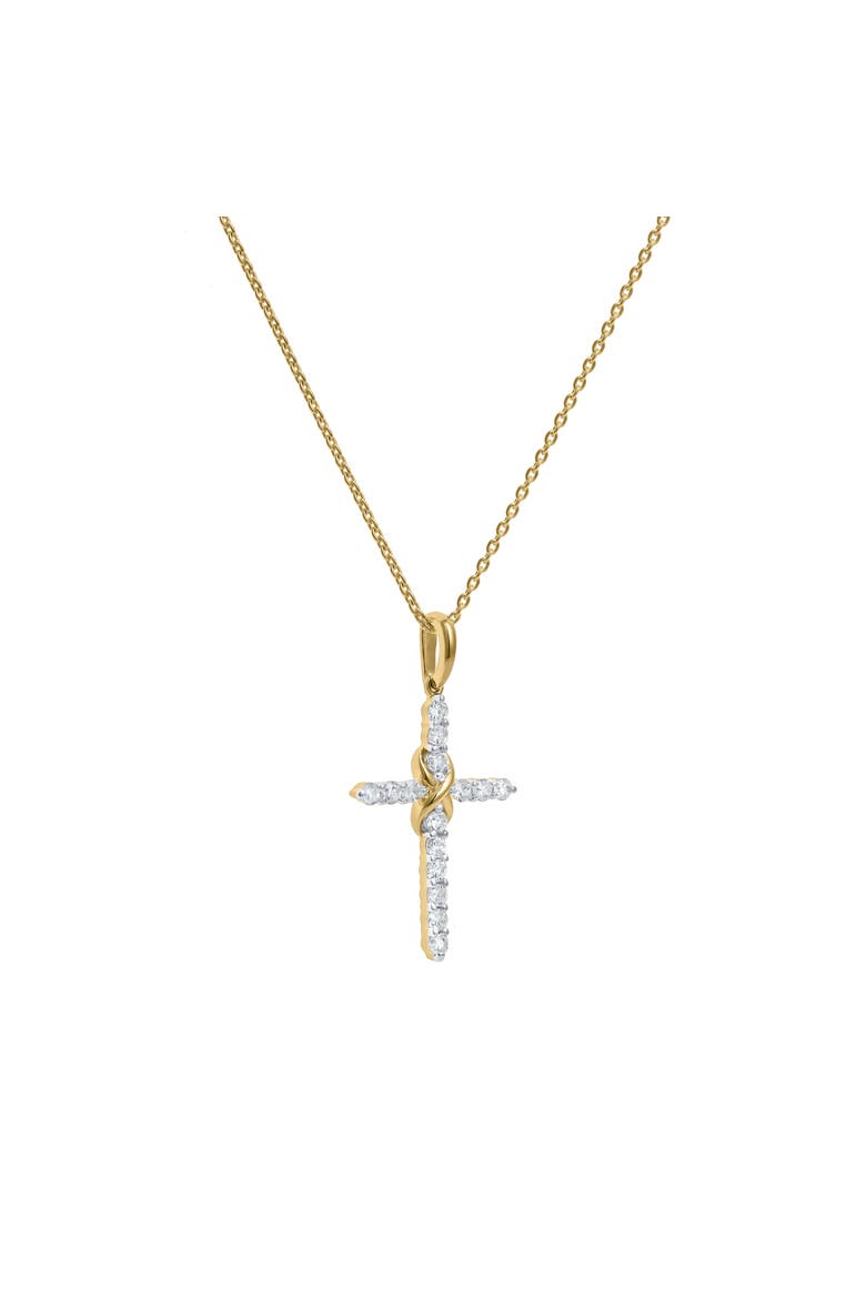 Trinita 14K Gold Diamond Cross Pendant - 0.18 ct, Alternate, color, 14K Yellow Gold