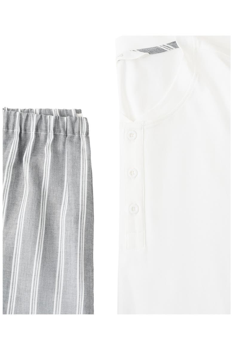Cotton Pajama Henley & Pants Set, Alternate, color, GREY