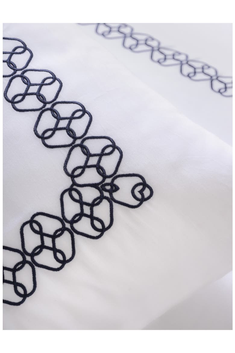 Engaged Embroidered Turkish Cotton Sham Set, Alternate, color, NAVY