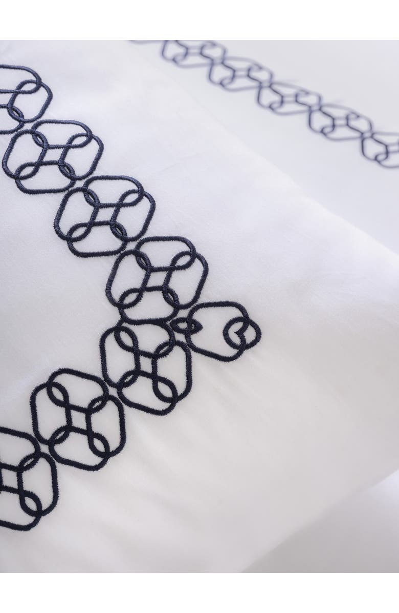 Brooks Brothers Engaged Embroidered Turkish Cotton Sham Set, Alternate, color, Navy