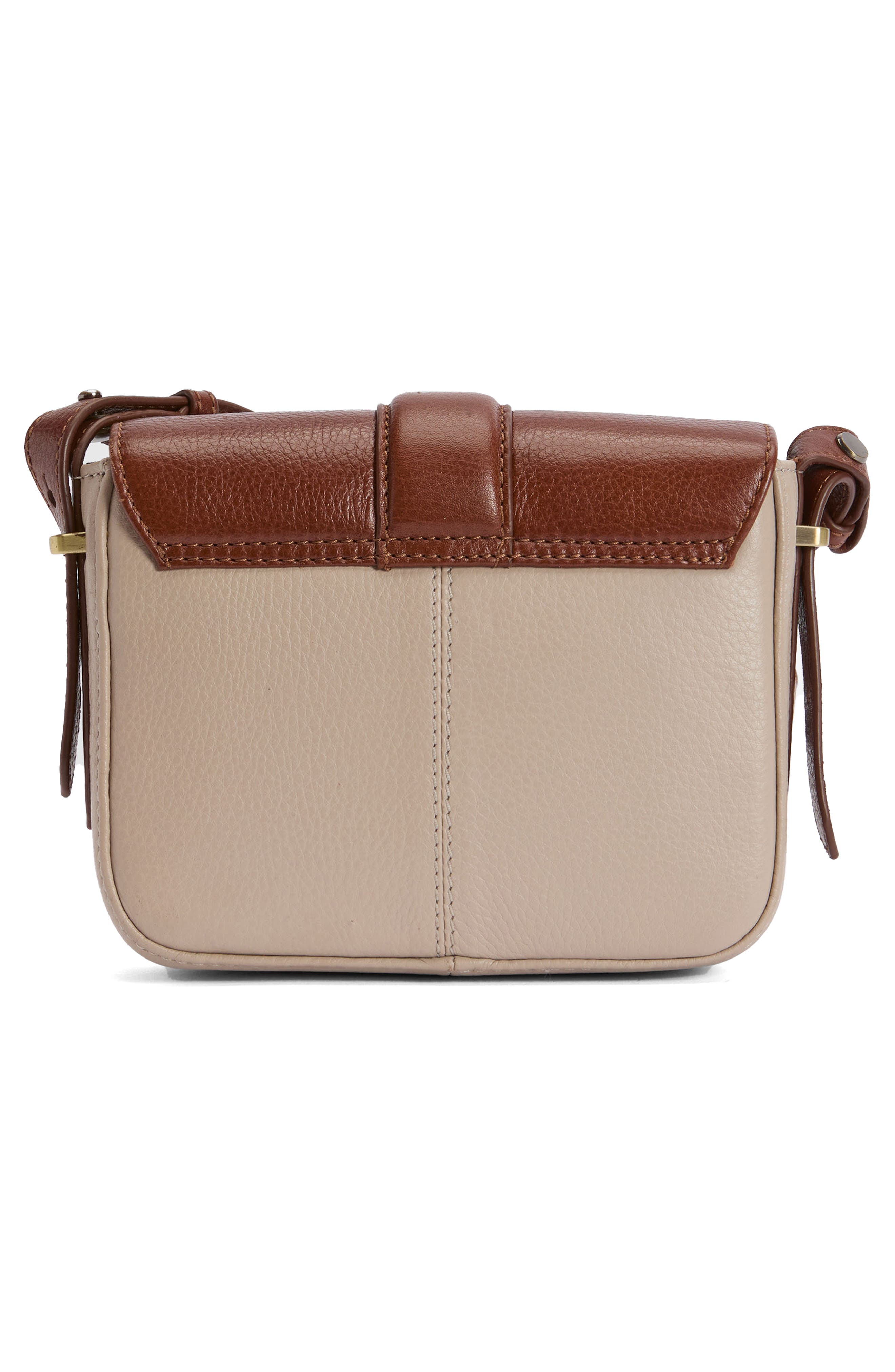 Mini Rosa Leather Crossbody Bag, Alternate, color, PEBBLED PINK/ BROWN