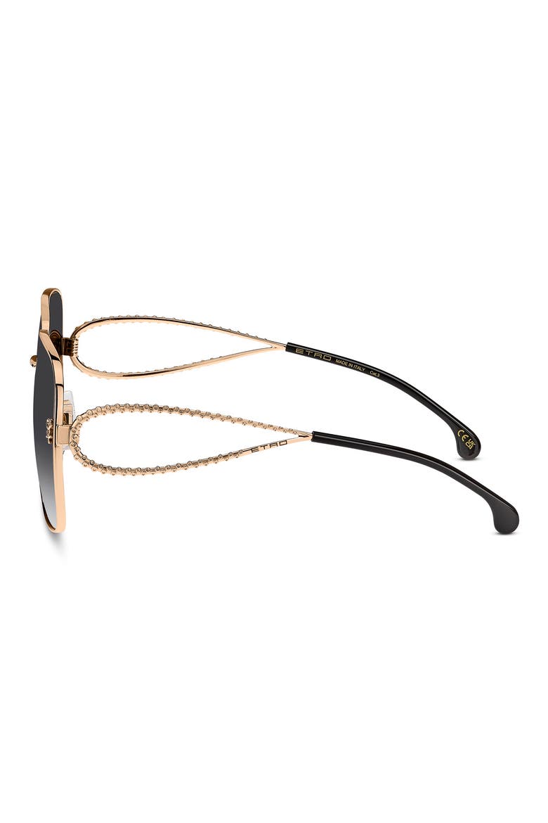 61mm Gradient Square Sunglasses, Alternate, color, ROSE GOLD/ DARK GREY SF