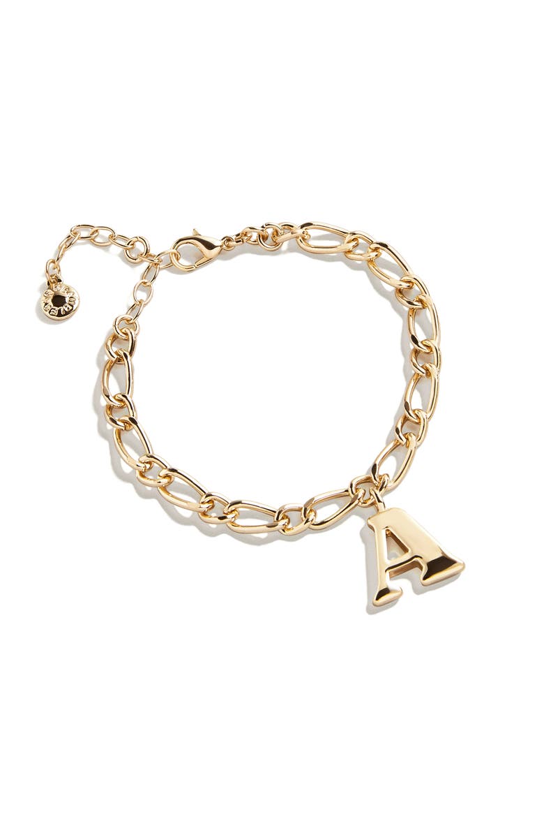 BaubleBar Annika Initial Bracelet, Alternate, color, Gold - B